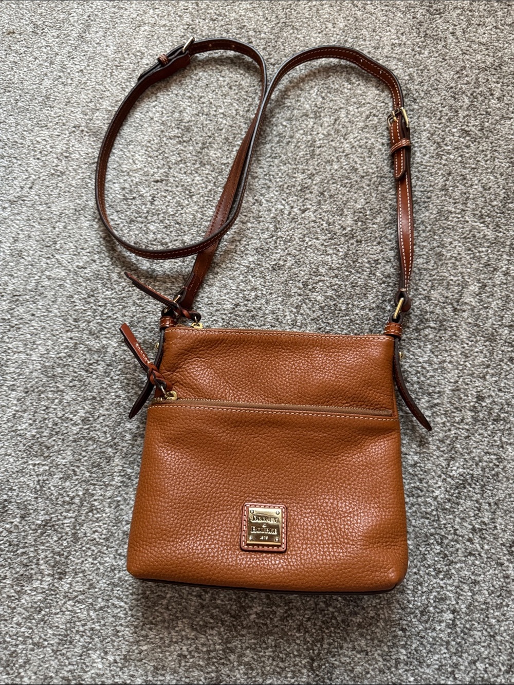 Dooney & Bourke Pebbled Leather Crossbody - Cognac Brown